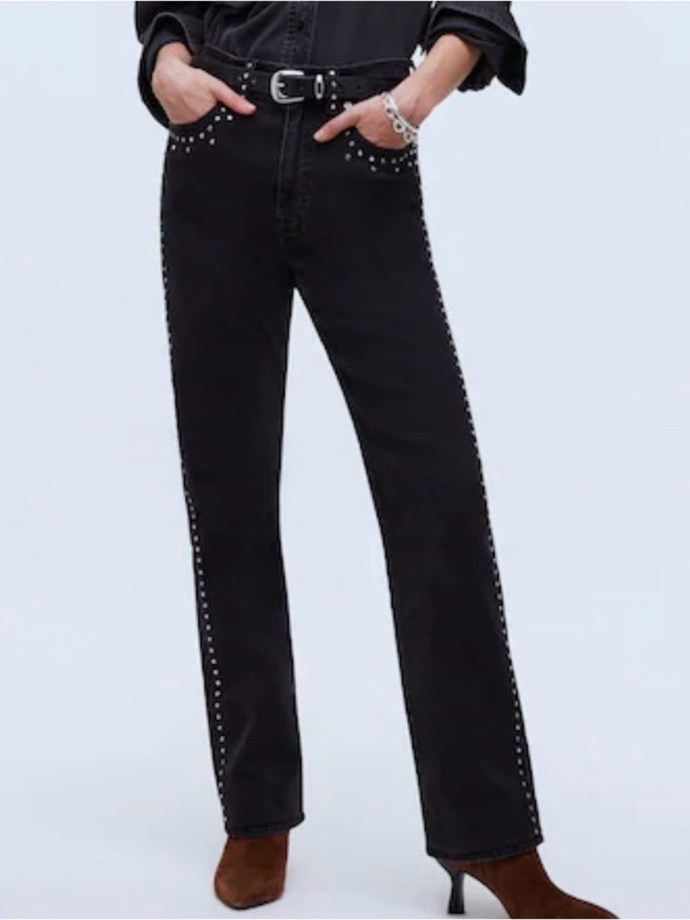 Madewell Black Studded Jeans